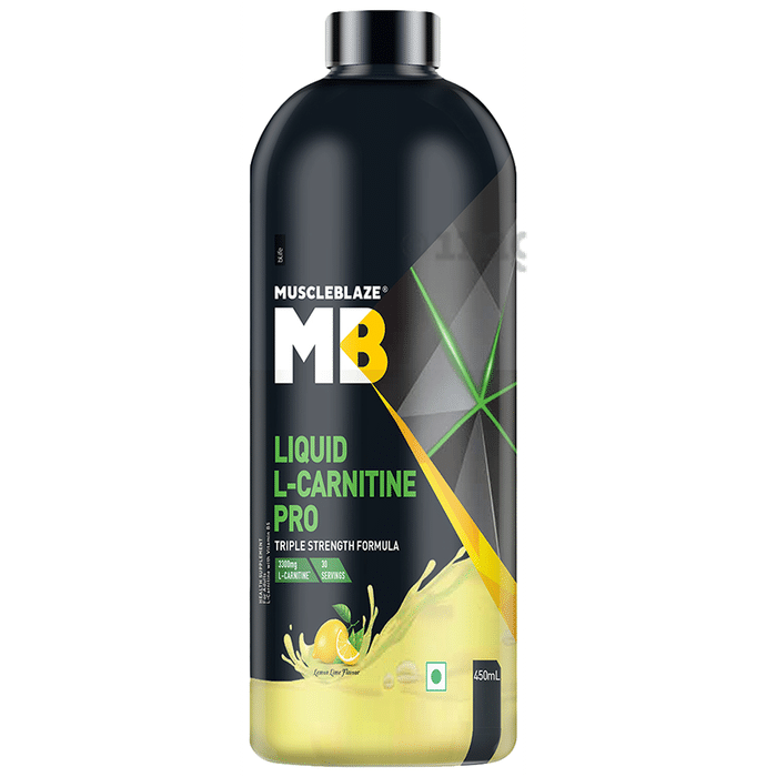 MuscleBlaze Liquid L-Carnitine Pro | For Energy, Fat Metabolism & Performance | Flavour Lemon Lime