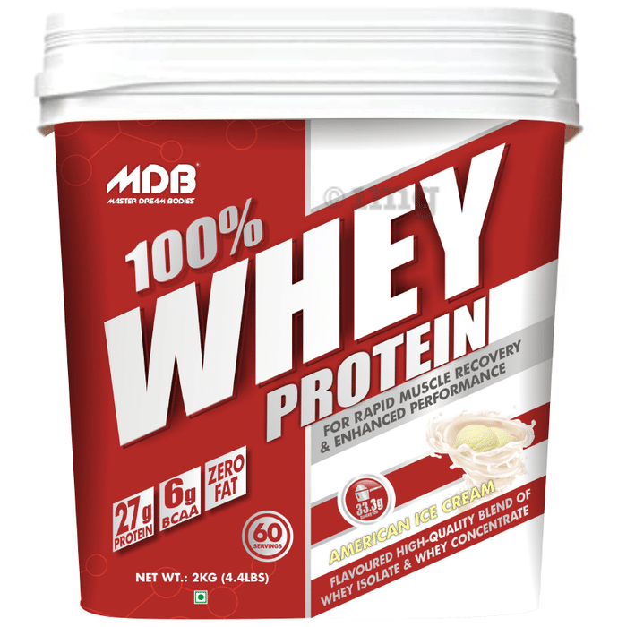 MDB Master Dream Bodies 100% Whey Protein Powder American Ice Cream