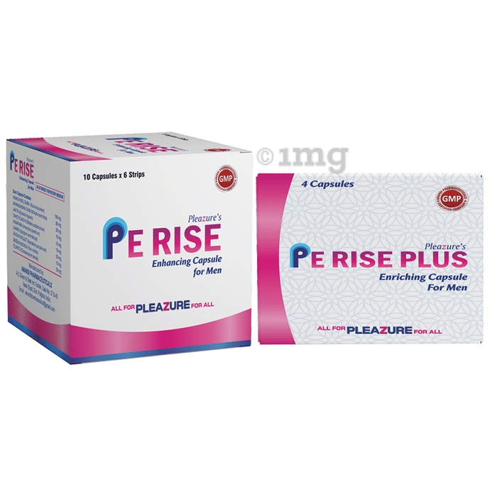 Pleazure's Combo Pack of Pe Rise Enhancing 60 & Plus Enriching 4 Capsule for Men