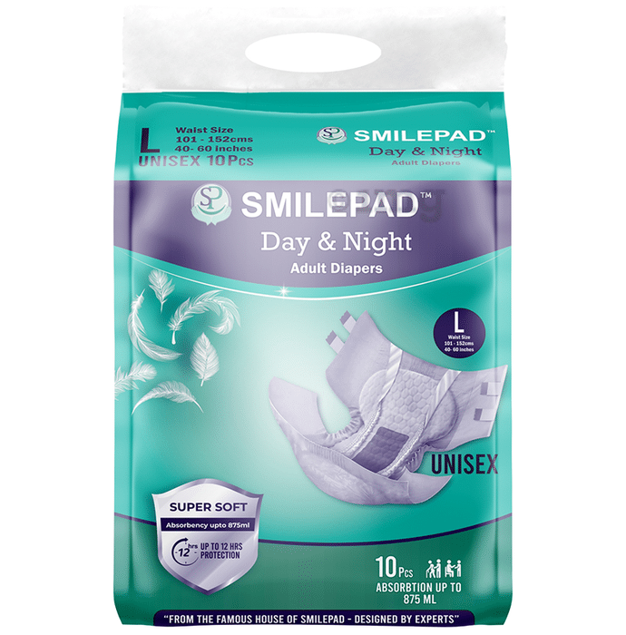 Smilepad Day & Night Adult  Open Type Diaper Large