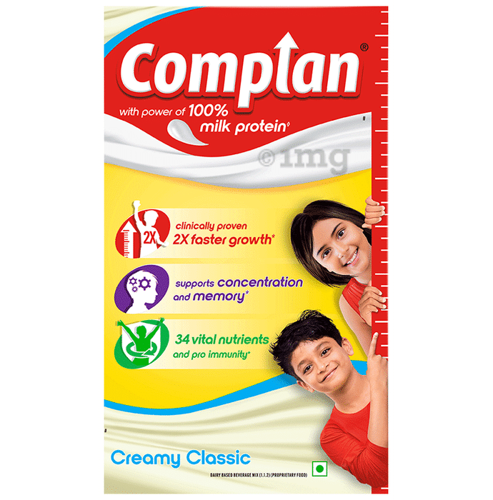 Complan Nutrition Drink Powder for Children | Nutrition Drink for Kids with Protein & 34 Vital Nutrients | Creamy Classic