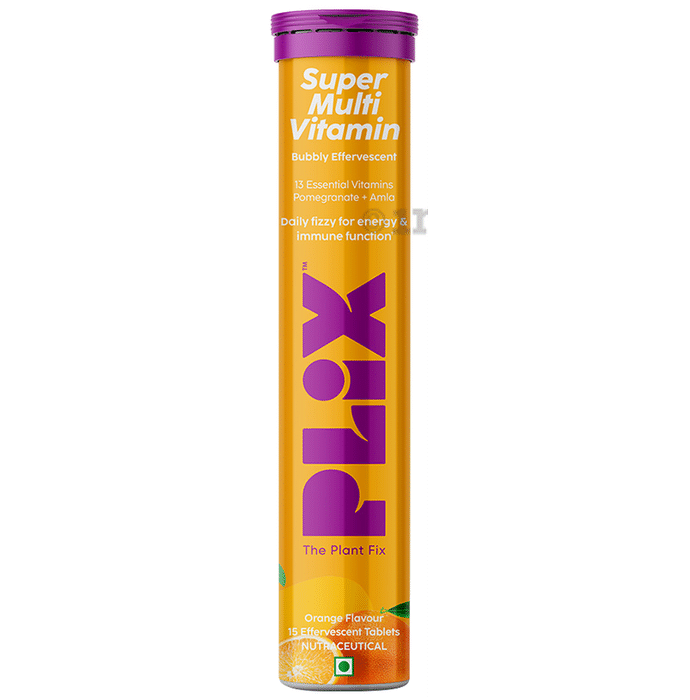 Plix Super Multi Vitamin Bubbly Effervescent Tablet Orange