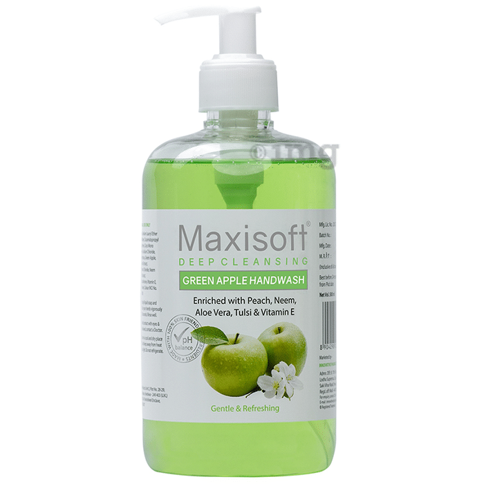 Maxisoft Deep Cleansing Green Apple Hand Wash (500ml Each)