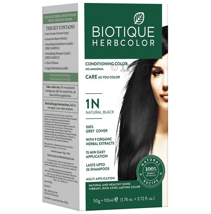 Biotique Herbcolor (50gm + 110ml) Natural Black