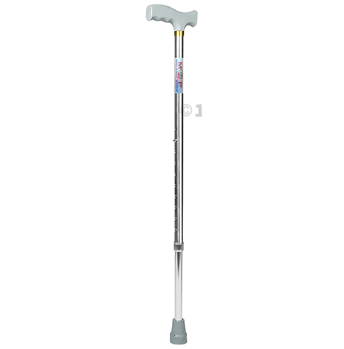 MCP Jindal Height Adjustable Walking Stick Silver