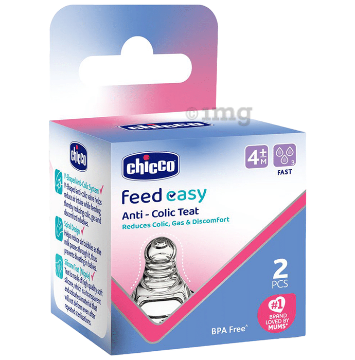 Chicco Feed Easy Teat With Anti-Colic System & BPA Free (4 Months Plus)