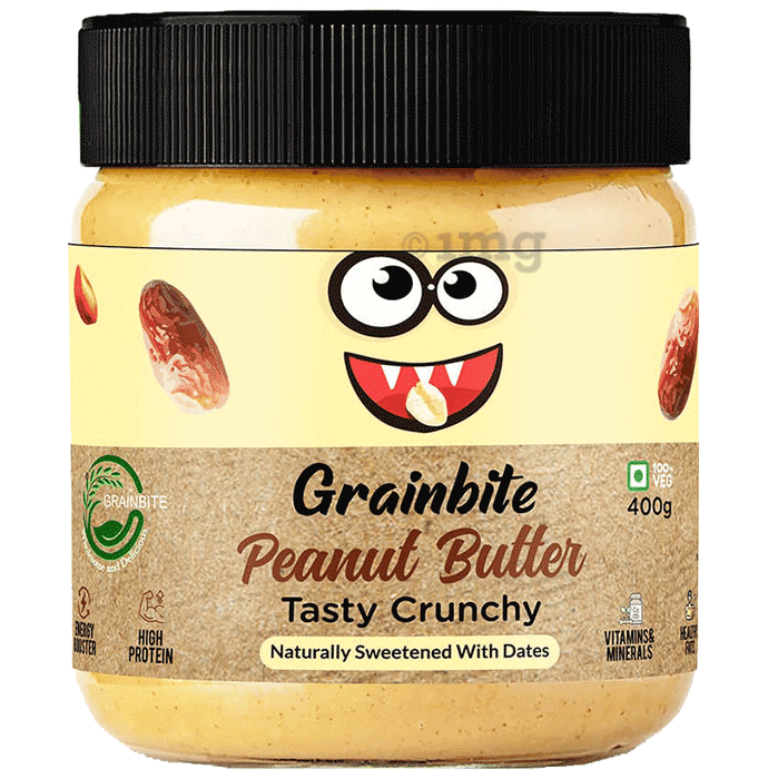 Grainbite Peanut Butter Naturally Sweetened with Dates Tasty Crunchy