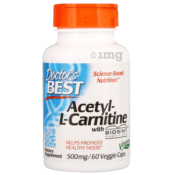 Doctor's Best Acetyl-L-Carnitine with Biosint 500mg Veggie Caps | Promotes Healthy Mood