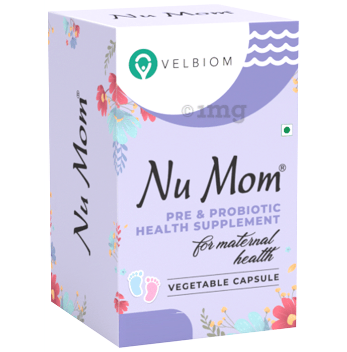 Velbiom Nu Mom Pre & Probiotic Health Supplement Vegetable Capsule for Maternal Health