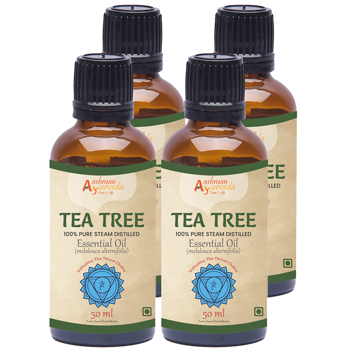 Aashman Ayurveda 100% Pure Steam Distilled Essential Oil (50ml Each) Tea Tree