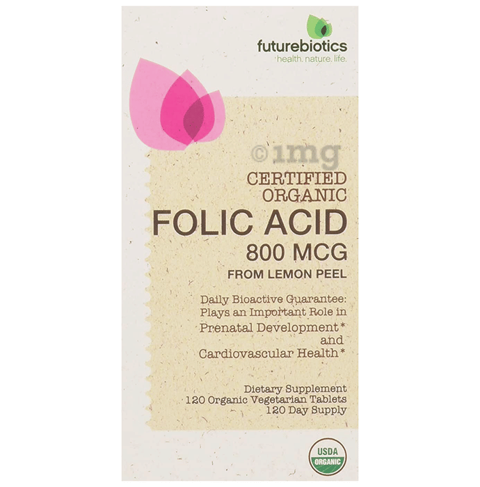 Future Biotics Certified Organic Folic Acid 800 mcg Vegetarian Tablet