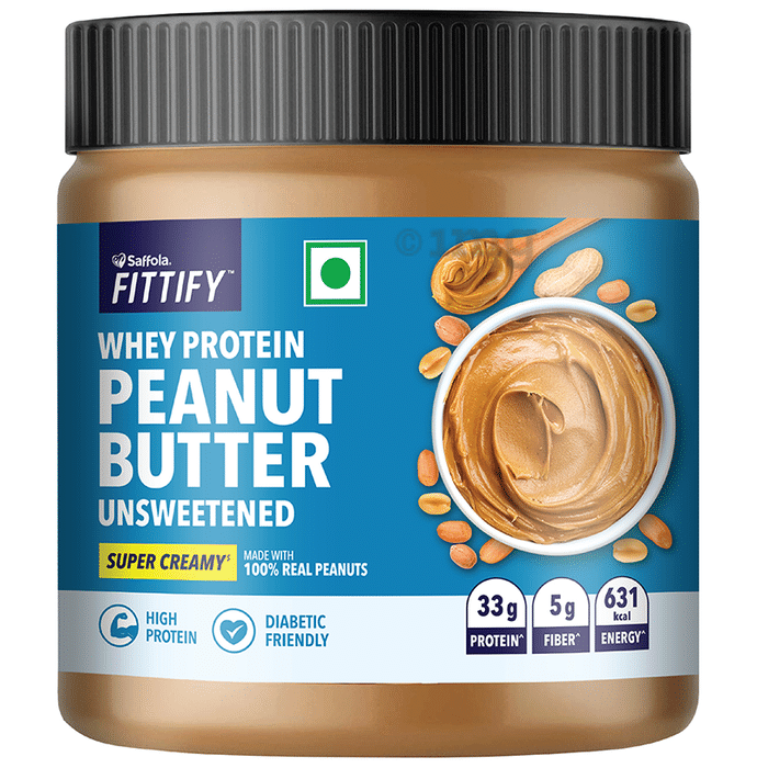 Saffola Fittify Whey Protein Peanut Butter Unsweetened Super Creamy