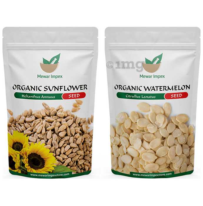 Mewar Impex Combo Pack of Organic Sunflower Seed & Organic Watermelon Seed (100gm Each)