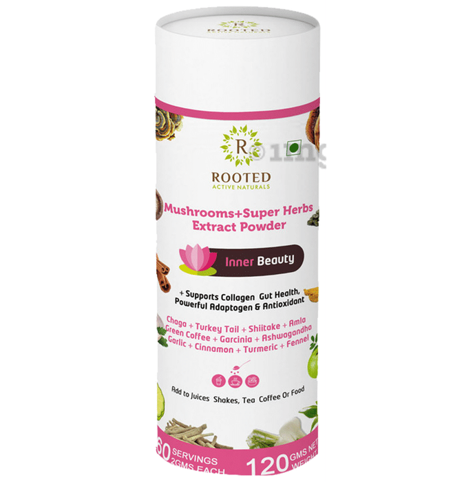 Rooted Active Naturals Inner Beauty Mushroom+Super Herbs Extract Powder