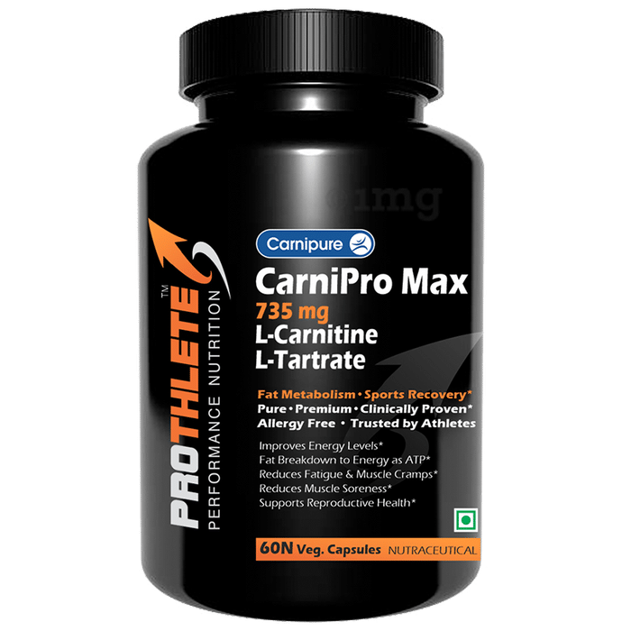 Prothlete Carnipure Carnipro Max 735mg L-Carnitine L-Tartrate Veg Capsule