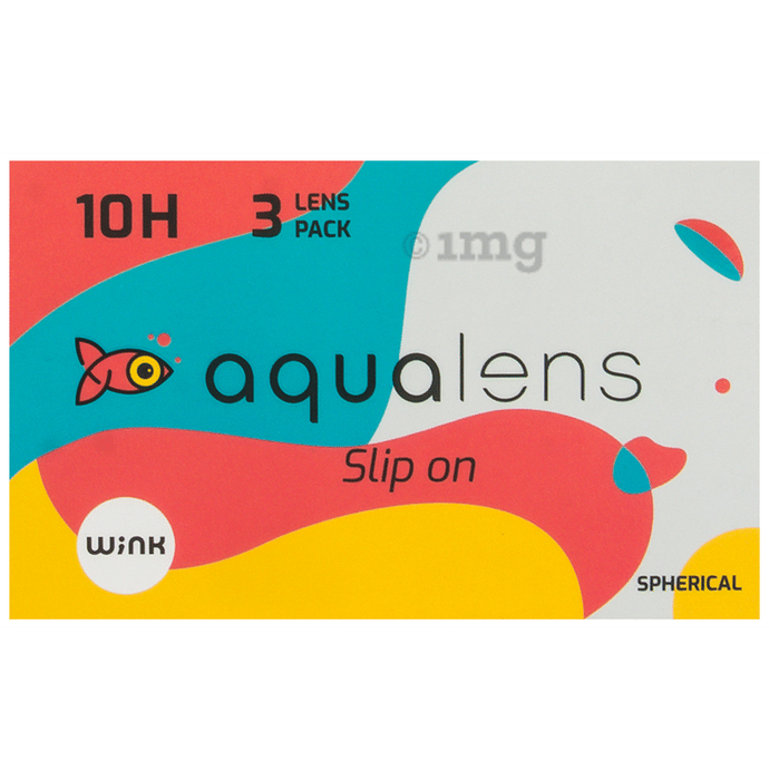 Aqualens 10H Monthly Disposable Contact Lens with UV Protection Optical Power -1 Transparent Spherical