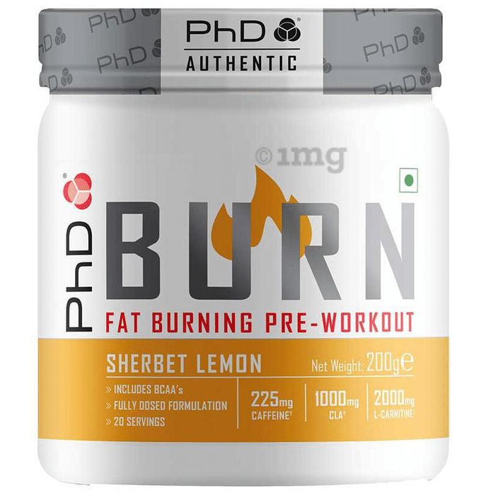 PHD Burn Fat Burning Pre-Workout Powder Sherbet Lemon