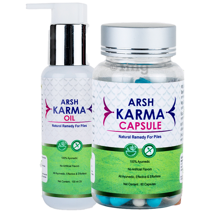 Karma Ayurveda Combo Pack of Arsh Karma Oil 100ml & Arsh Karma 60 Capsule