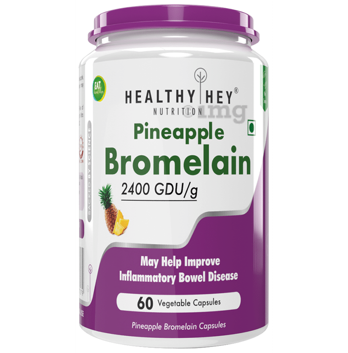 HealthyHey Pineapple Bromelain 2400 GDU/g Vegetable Capsule