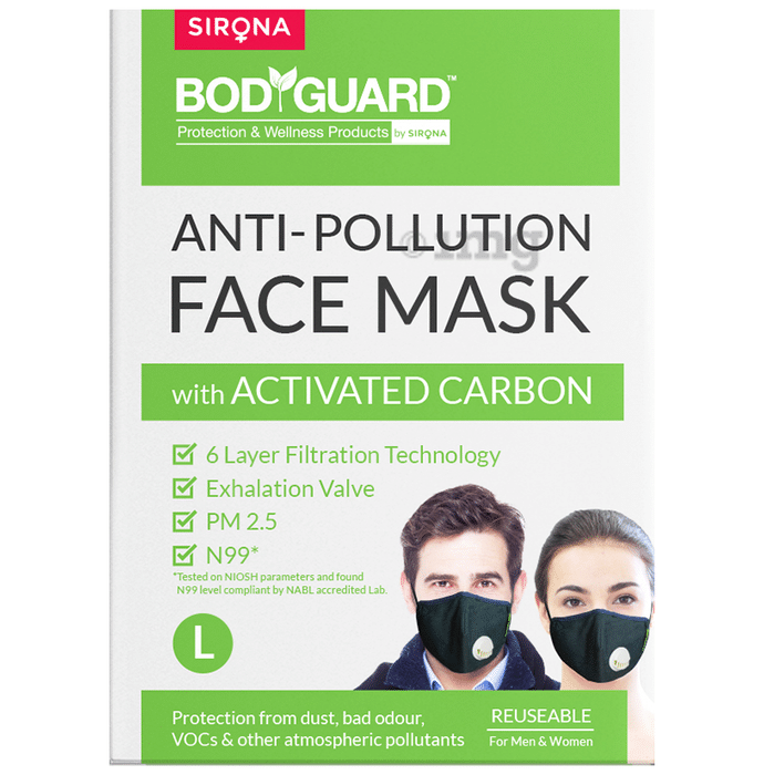 Bodyguard Anti-Pollution Mask with Activated Carbon, N99 + PM2.5 Large