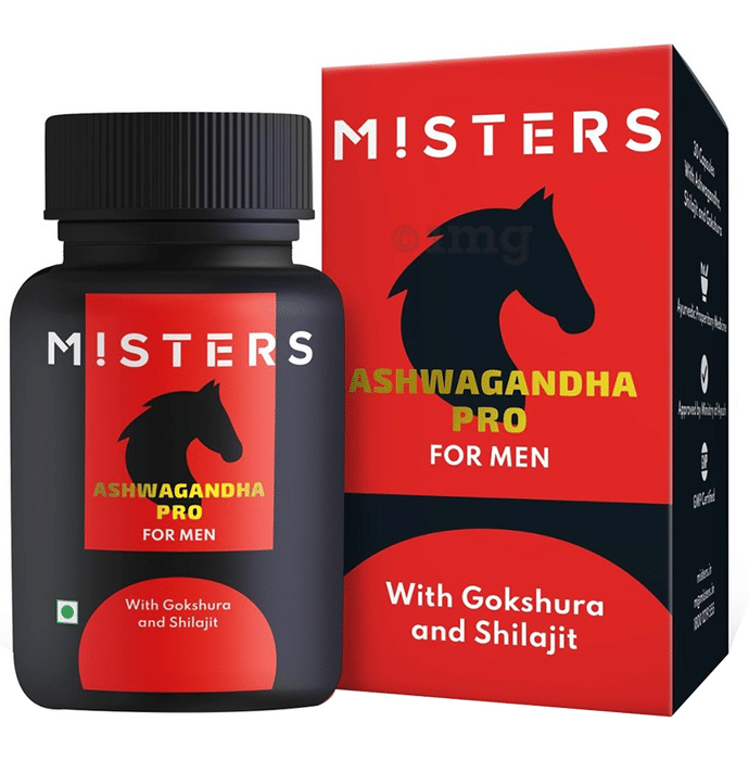 Misters Ashwagandha Pro for Men with Gokshura & Shilajit Capsule