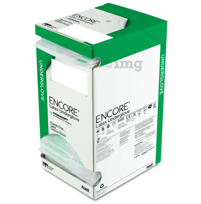 Ansell Encore Latex Underglove Hydrasoft Powder Free Surgical Glove 7.5 Green