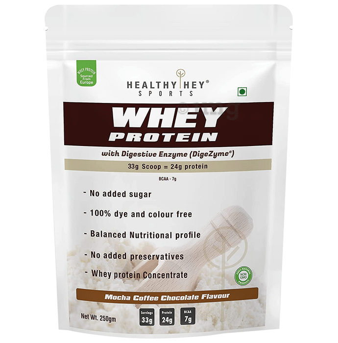 HealthyHey Sports Whey Protein  Powder Mocha Coffee Chocolate