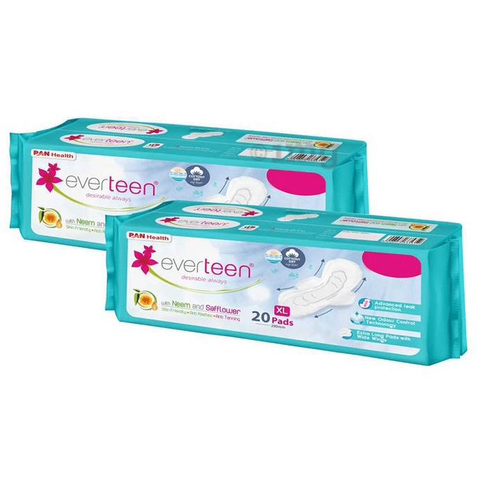 Everteen Cottony Dry Pads with Neem and Safflower (20 Each) XL