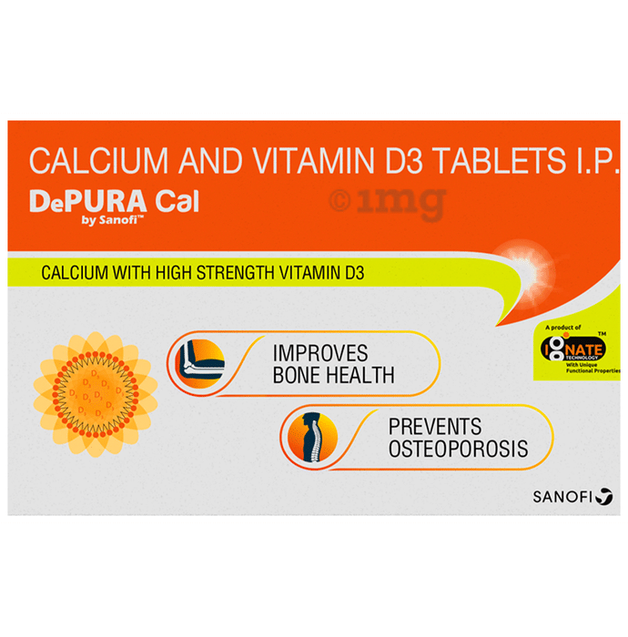 Depura Cal, Calcium and Vitamin D3 1000IU Tablet, Improves Bones Health, Prevents Osteoporosis