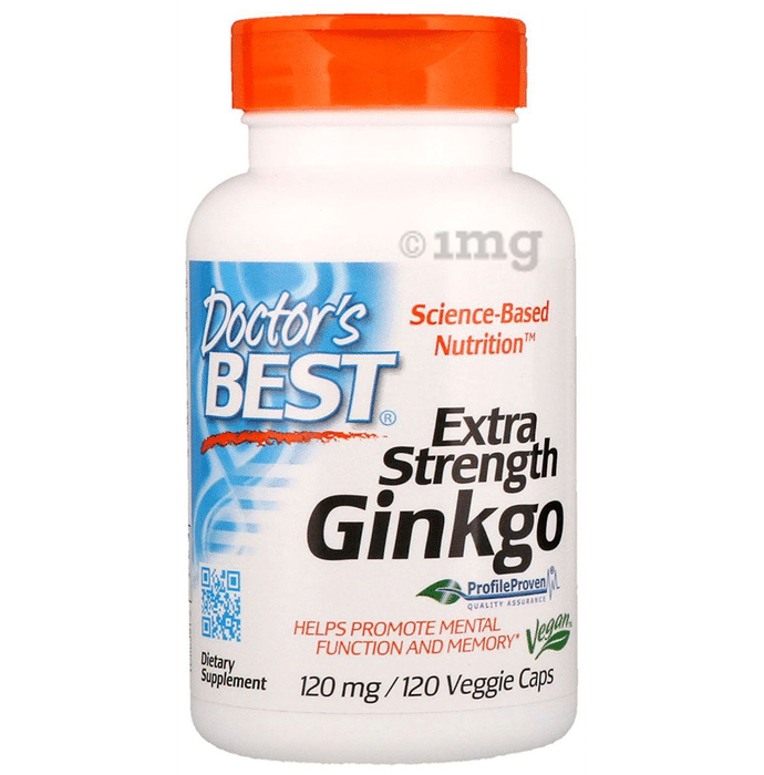Doctor's Best Extra Strength Ginkgo 120mg Veggie Capsule |  Promotes Mental Function & Memory