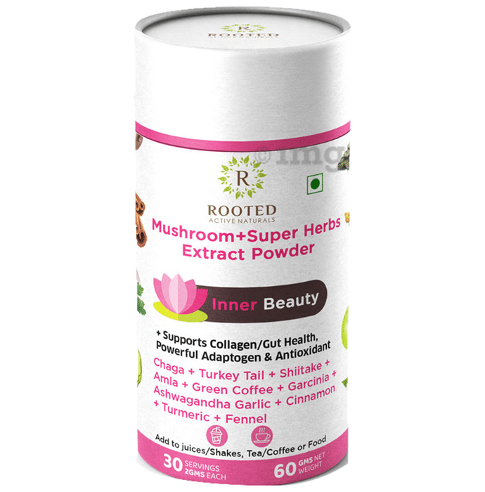 Rooted Active Naturals Inner Beauty Mushroom+Super Herbs Extract Powder