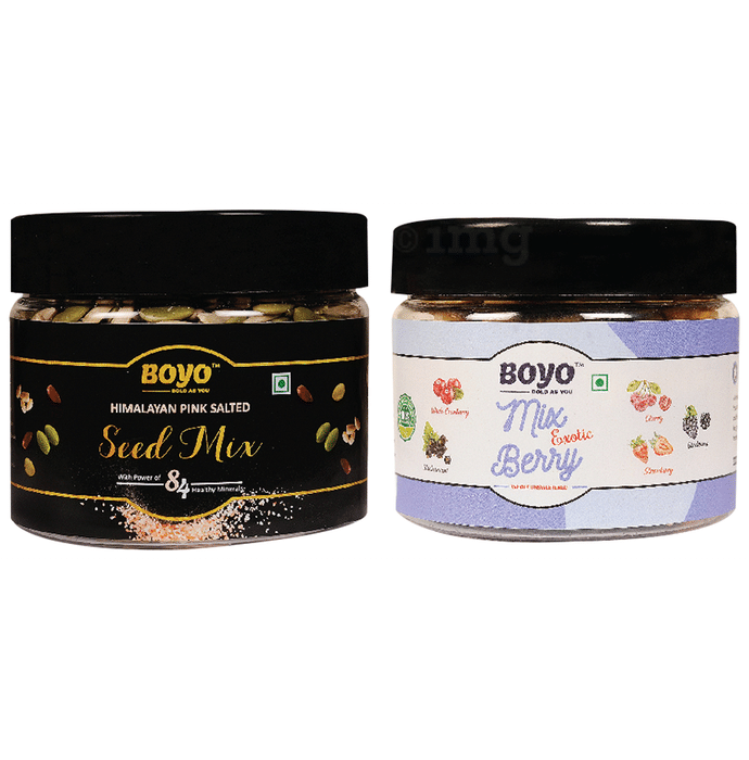 Boyo Combo Pack of Himalayan Pink Salted Seed Mix (250gm) & Mix Exotic Berry (225gm)