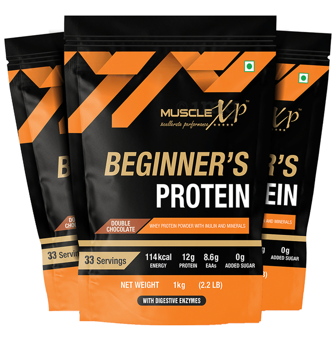 MuscleXP Beginner's Protein (1kg Each) Double Chocolate