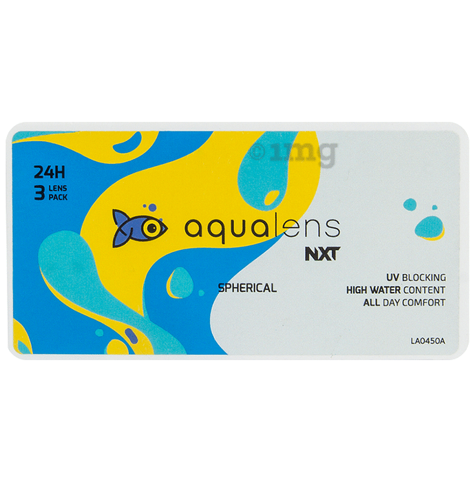 Aqualens 24H NXT Contact Lens with High Water Content & UV Protection Optical Power -3.75 Transparent Spherical