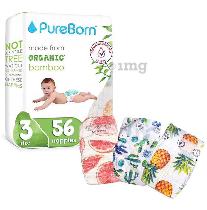 PureBorn Printed Nappies Size 3