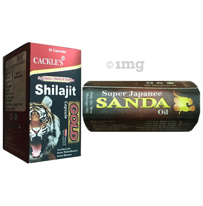 Cackle's Combo Pack of Super Japanee Sanda Oil 15ml & Shilajit Gold 30 Capsule