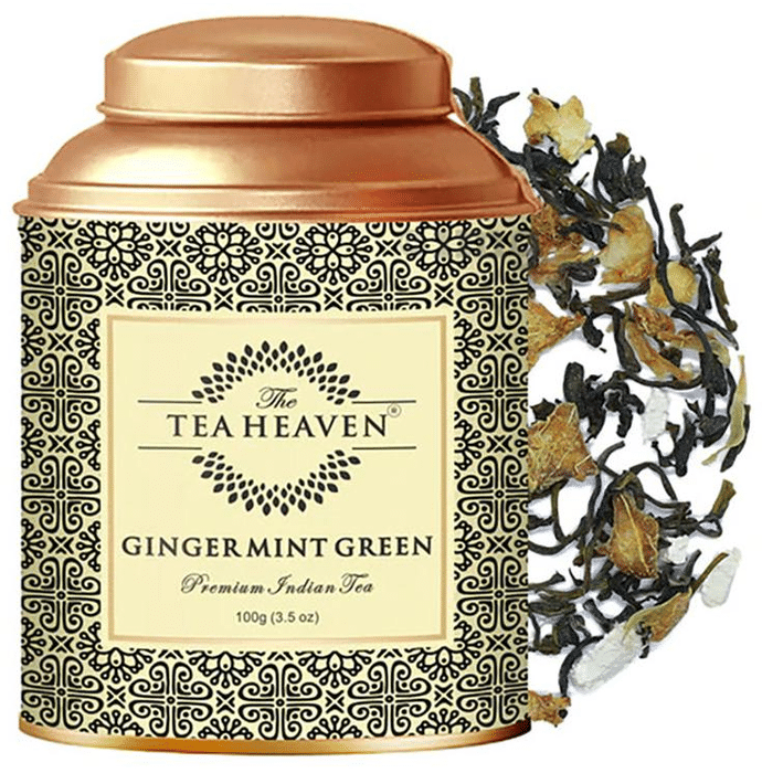 The Tea Heaven Ginger Mint Green Prenmium Indian Tea