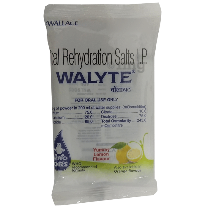 Walyte ORS for Instant Hydration & Electrolyte Balance | Flavour Powder Yummy Lemon