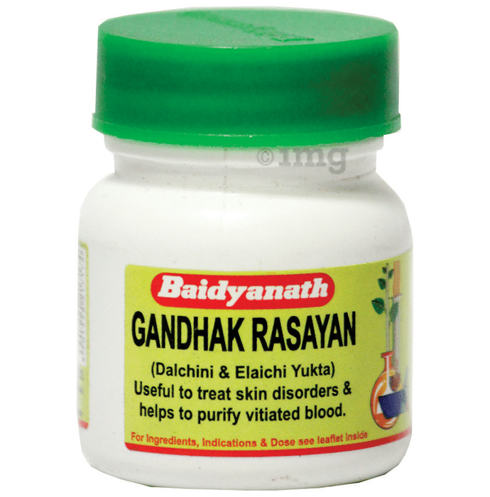 Baidyanath (Nagpur) Gandhak Rasayan with Dalchini & Elaichi | For Skin Concerns & Purifying Blood