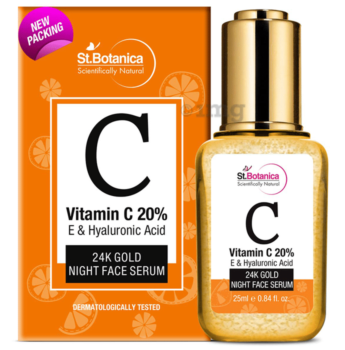 St.Botanica Vitamin C 20%, E & Hyaluronic Acid 24k Gold Night Face Serum