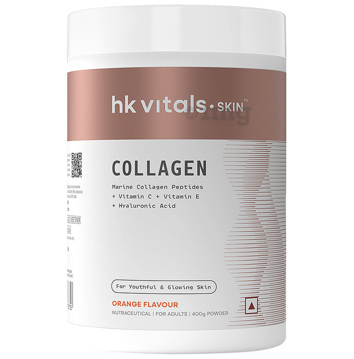 Healthkart HK Vitals Skin Radiance Skin Collagen | Powder with Vitamin C, E & Biotin | Orange