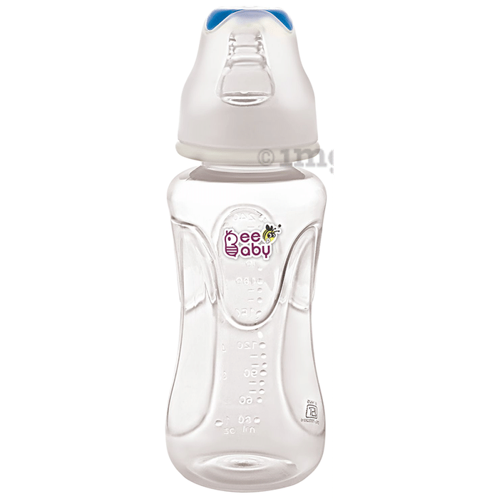 BeeBaby Comfort Slim Neck Baby Feeding Bottle with Anti-Colic Silicone Nipple Blue