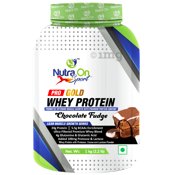Nutra On Sport Pro Gold Whey Protein Powder Chocolate Fudge