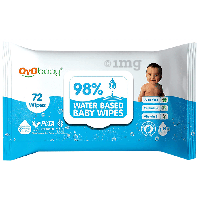 Oyo Baby 98% Water Based Baby Wipes (72 Each)