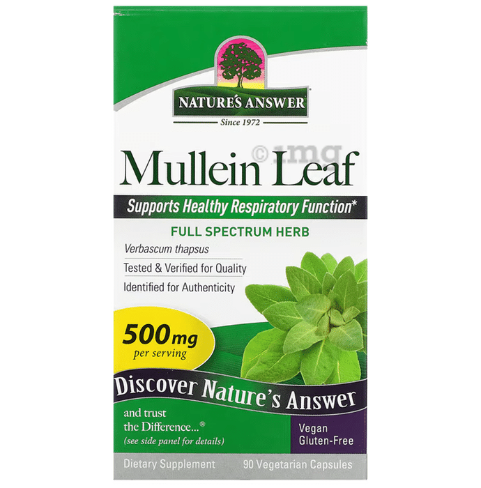 Nature's Answer Mullein Leaf 500mg Vegetarian Capsules