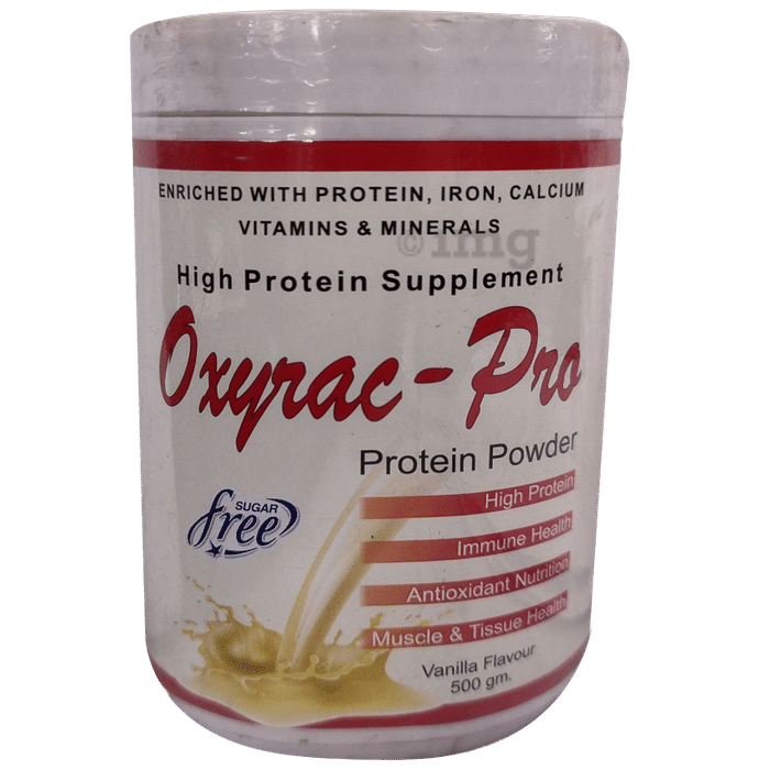Oxyrac-Pro Protein with Vitamins & Minerals for Muscles & Immunity | Sugar Free | Flavour Powder Vanilla