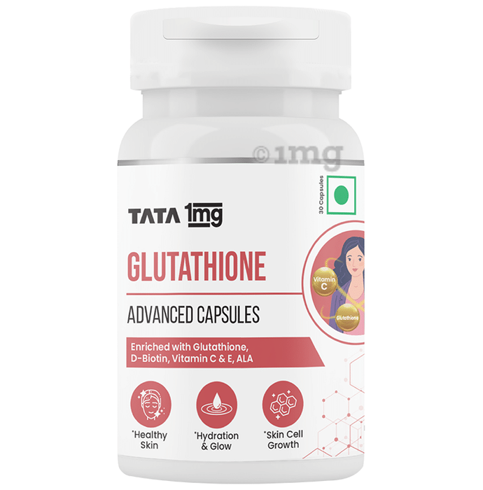 Tata 1mg Glutathione Advanced Capsules with Vitamin C, Ala ,Biotin, and Grape Seed Extract