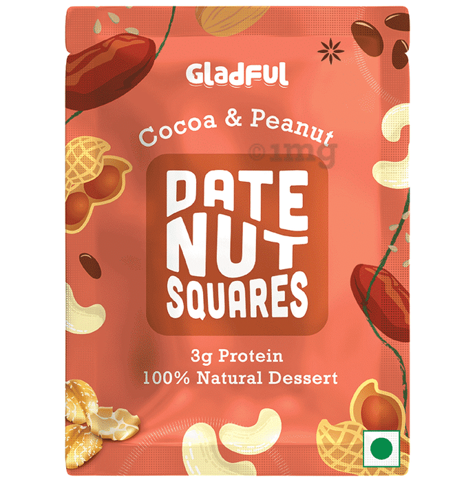 Gladful Cocoa & Peanut Date Nut Squares (20gm Each)