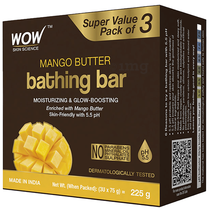 WOW Skin Science Mango Butter Bathing Bar (75gm Each)