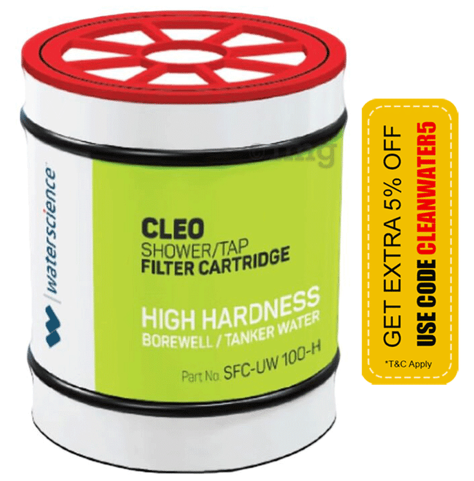 WaterScience SFC-UW 100H Replacement Cartridge for CLEO Shower & Tap Filter for Hard Water | Borewell/Tanker Water Cartridge